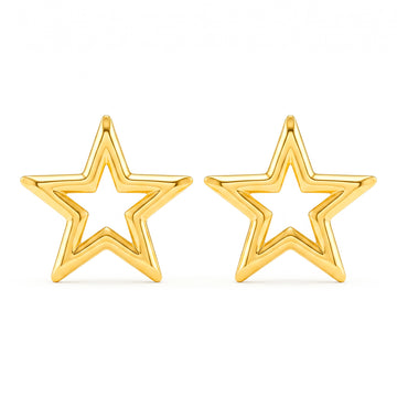 PRAO Earrings Anti-Tarnish Open Star Statement