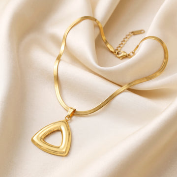 PRAO Necklace Anti-Tarnish Open Triangle Pendant