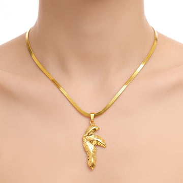 PRAO Necklace Anti-Tarnish Orchid Flower Pendant Snake Chain