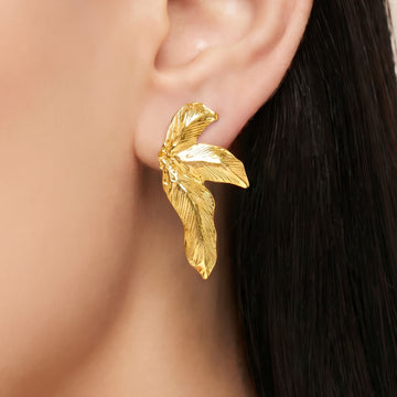 PRAO Earrings Anti-Tarnish Orchid Flower