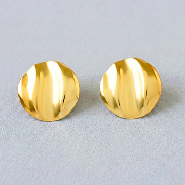 PRAO Earrings Anti-Tarnish Wavy Round