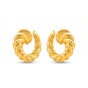 PRAO Earrings Anti-Tarnish Swirl Crescent