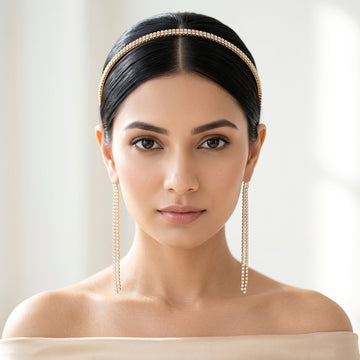 PRAO Hairband Anti-Tarnish Rhinestone Hair Chain