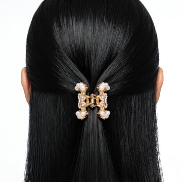 PRAO Hair Claw Clip Anti-Tarnish Pearl Flower