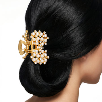 PRAO Hair Claw Clip Anti-Tarnish Pearl & Rhinestone
