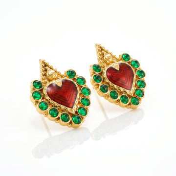 PRAO Earrings Anti-Tarnish Heart Enamel Studs