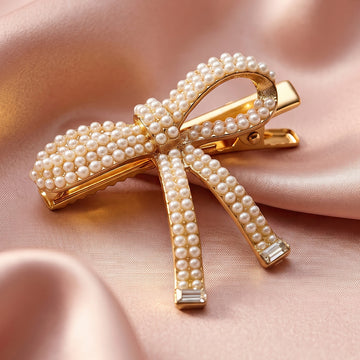 PRAO Hair Clip Anti-Tarnish Pearl Bow