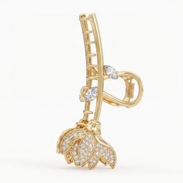 PRAO Hair Claw Clip Anti-Tarnish Rose Claw Clip