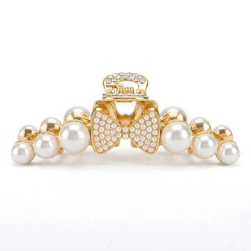 PRAO Hair Claw Clip Anti-Tarnish Pearl Bow