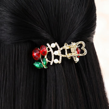PRAO Hair Claw Clip Anti-Tarnish Cherry Pearl