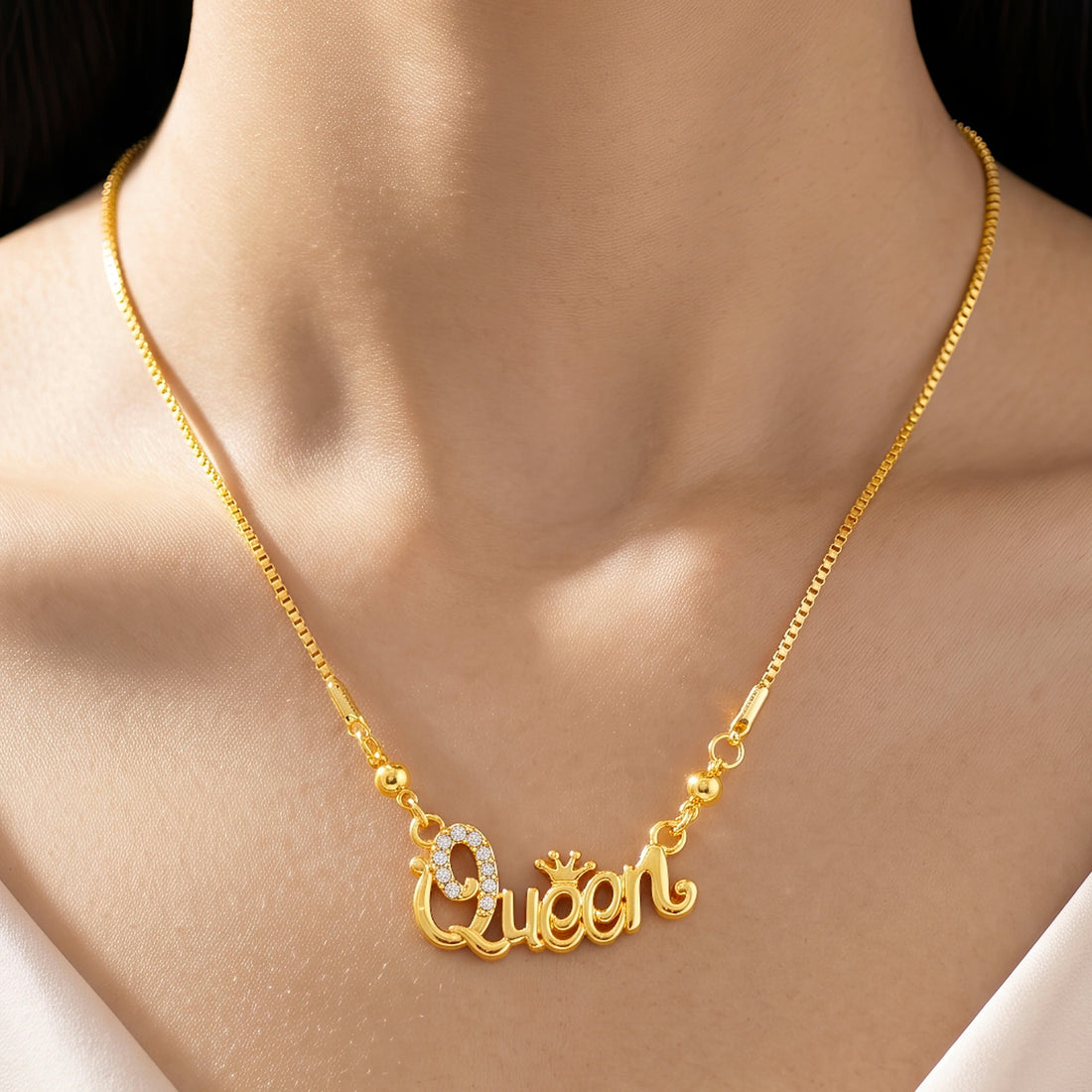 PRAO Necklace Anti-Tarnish Queen Box Chain