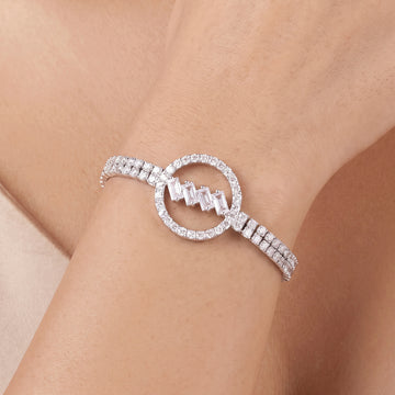 PRAO Bracelet Anti-Tarnish Crystal Slider Cuff (Adjustable Size)