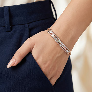 PRAO Bracelet Anti-Tarnish Pastel Tennis Cuff (Adjustable Size)