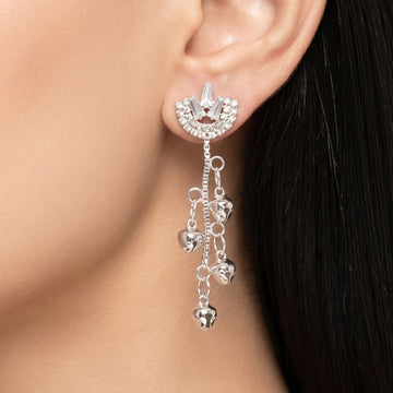 PRAO Earrings Anti-Tarnish Crescent Crystal Dangles