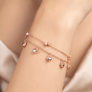PRAO Bracelet Anti-Tarnish Star Heart Chain (Adjustable Size)