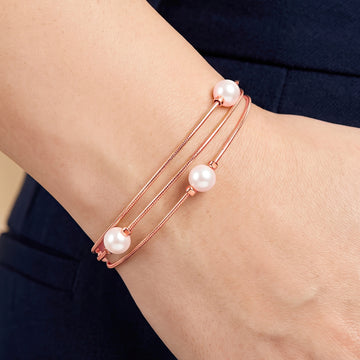 PRAO Bracelet Anti-Tarnish Pearl Snake Chain (Adjustable Size)