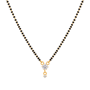 PRAO Necklace Anti-Tarnish Solitaire Crystal Mangalsutra