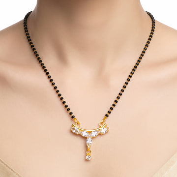 PRAO Necklace Anti-Tarnish Crystal Mangalsutra