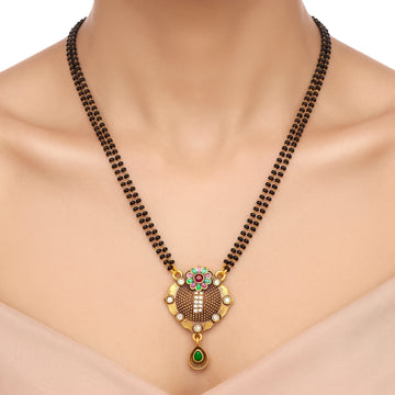 PRAO Necklace Anti-Tarnish Enamel Flower Mangalsutra