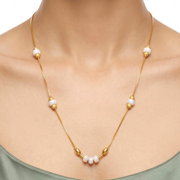 PRAO Necklace Anti-Tarnish White Bead Chain