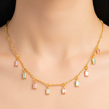 PRAO Necklace Anti-Tarnish Pastel Charm Chain
