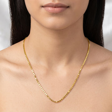 PRAO Necklace Anti-Tarnish Rectangular Link Chain