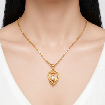 PRAO Necklace Anti-Tarnish Open Heart Crystal Pendant Chain