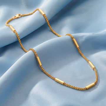 PRAO Necklace Anti-Tarnish Popcorn Bar Chain