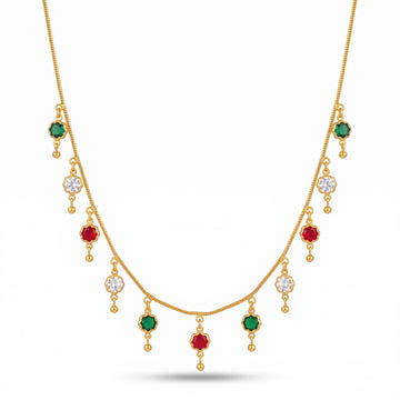 PRAO Necklace Anti-Tarnish Floral Charm Chain