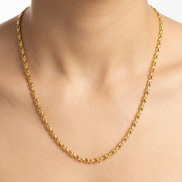 PRAO Necklace Anti-Tarnish Heart Link Chain