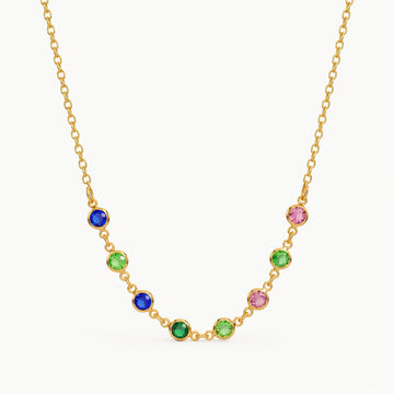 PRAO Necklace Anti-Tarnish Multi Crystal Chain