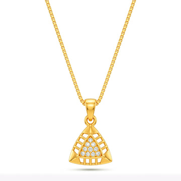 PRAO Necklace Anti-Tarnish Triangle Crystal Chain