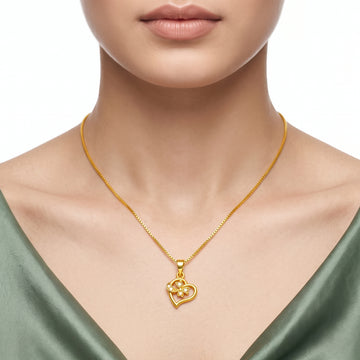 PRAO Necklace Anti-Tarnish Floral Heart Chain
