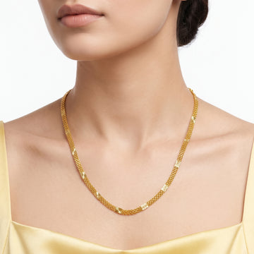 PRAO Necklace Anti-Tarnish Mesh Chain