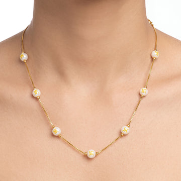 PRAO Necklace Anti-Tarnish Pattern Bead Chain