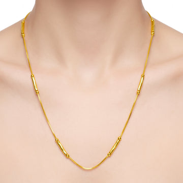 PRAO Necklace Anti-Tarnish Textured Bar Snake Chain