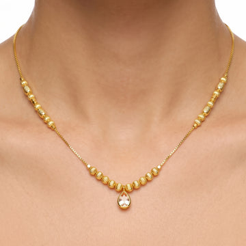 PRAO Necklace Anti-Tarnish Teardrop Crystal Chain
