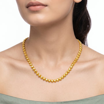 PRAO Necklace Anti-Tarnish Heart Link Chain