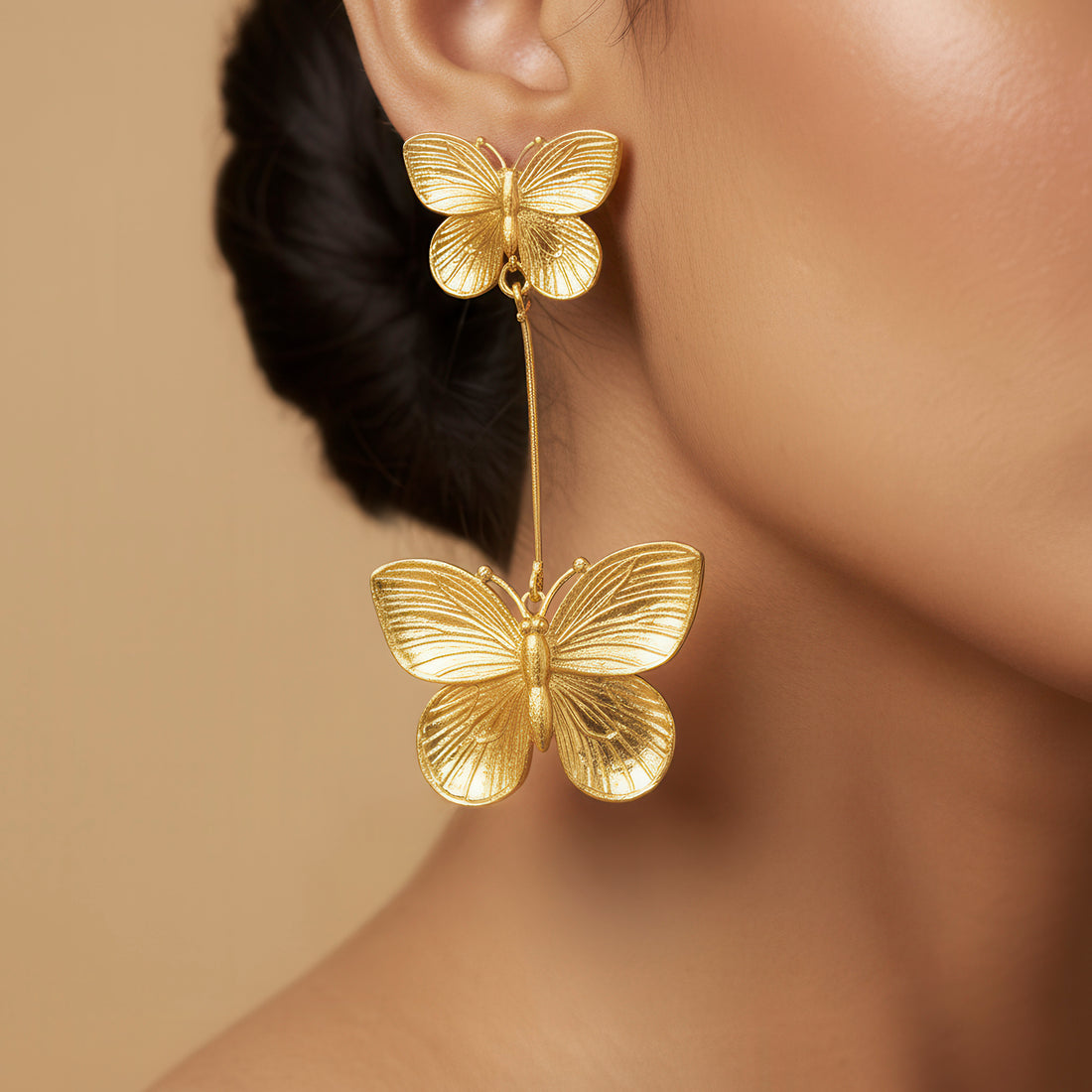 PRAO Anti-Tarnish Butterfly Post with Dangles