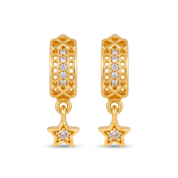 PRAO Earrings Anti-Tarnish Infinity Star Hoops
