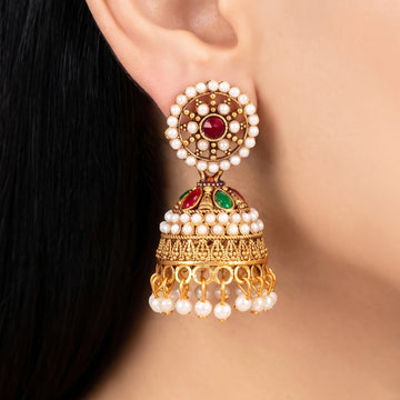 PRAO Earrings Anti-Tarnish Multicolor Jhumka