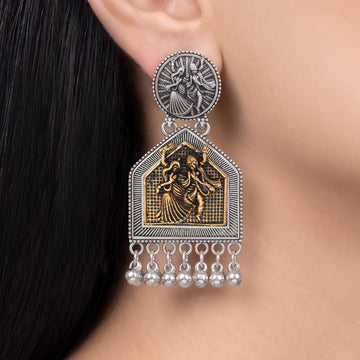 PRAO Earrings Anti-Tarnish Radha Krishna Dangles
