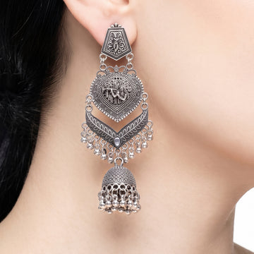 PRAO Earrings Anti-Tarnish Traditional Design With Indian Deities, Filigree, and Metallic Beads