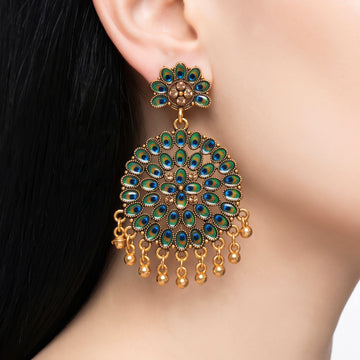 PRAO Earrings Anti-Tarnish Peacock Feather Dangles