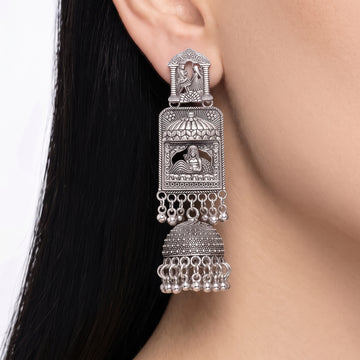 PRAO Earrings Anti-Tarnish Dancing Couple Jhumka