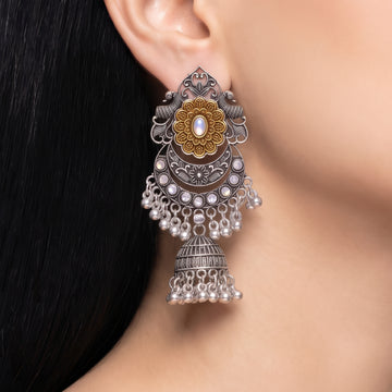 PRAO Earrings Anti-Tarnish Peacock Chandbali Dangles