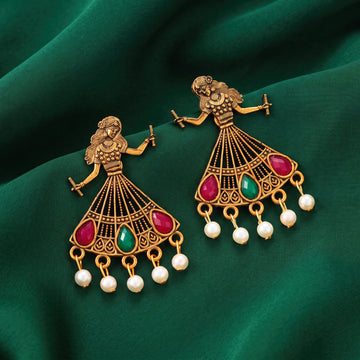 PRAO Earrings Anti-Tarnish Dancing Lady Dangles