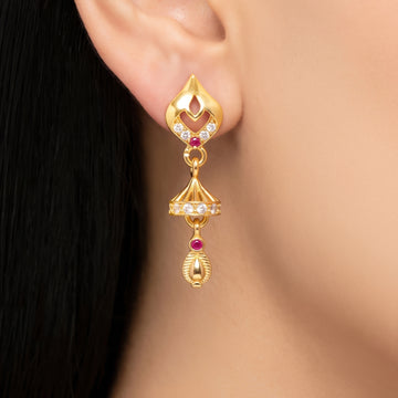 PRAO Earrings Anti-Tarnish Crystal Bell Dangles