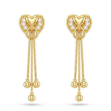 PRAO Earrings Anti-Tarnish Heart Chain Dangles