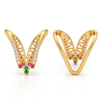 PRAO Ring Anti-Tarnish V-Shape Crystal (Adjustable Size)
